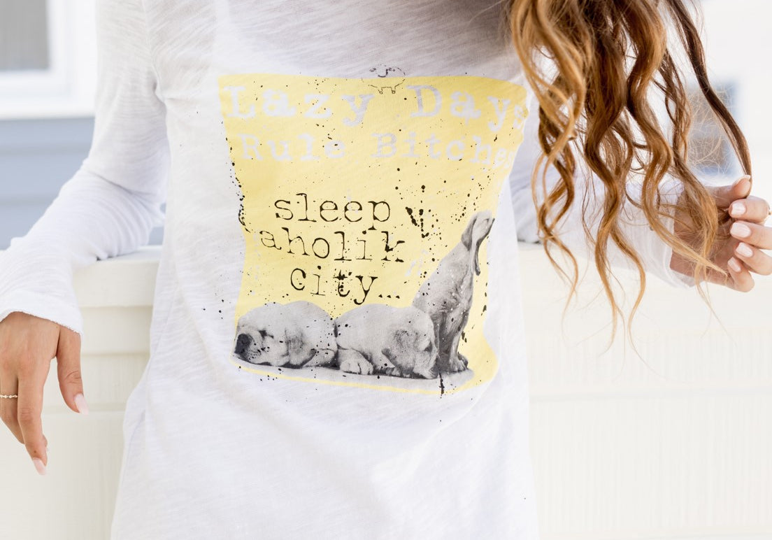 Lazy Days Rule Long Sleeve - Sleepaholik