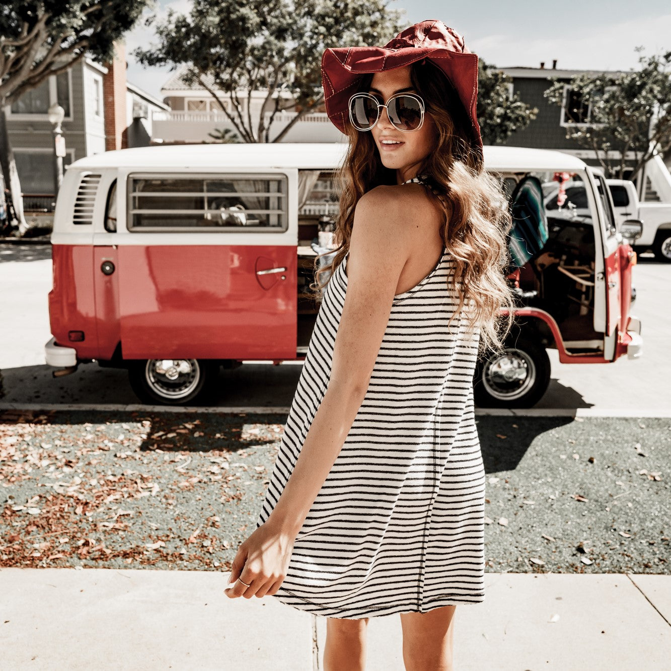 Womens Sleep Tank Top - USA Made, Sustainable Sleep & Lounge Wear - Dressy Stripes Tank Dress L / Vintage White W/ Navy Stripe Womens Sleep Tank Top - USA Made, Sustainable Sleep & Lounge Wear - Dressy Stripes Tank Dress L / Vintage White W/ Navy Stripe